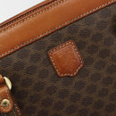 CELINE Macadam Canvas Hand Bag PVC Leather Brown Gold Auth mr2661-15