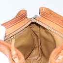 CELINE Macadam Canvas Hand Bag PVC Leather Brown Gold Auth mr2661-20
