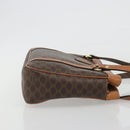 CELINE Macadam Canvas Hand Bag PVC Leather Brown Gold Auth mr2661-4
