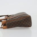 CELINE Macadam Canvas Hand Bag PVC Leather Brown Gold Auth mr2661-5