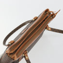 CELINE Macadam Canvas Hand Bag PVC Leather Brown Gold Auth mr2661-6