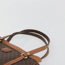 CELINE Macadam Canvas Hand Bag PVC Leather Brown Gold Auth mr2661-8