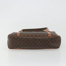 CELINE Macadam Canvas Hand Bag PVC Leather Brown Gold Auth mr2661-9