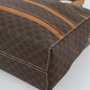 CELINE Macadam Canvas Hand Bag PVC Leather Brown Gold Auth mr2662-9