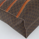 CELINE Macadam Canvas Hand Bag PVC Leather Brown Gold Auth mr2662-16