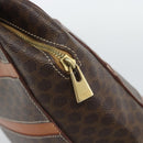 CELINE Macadam Canvas Hand Bag PVC Leather Brown Gold Auth mr2662-17