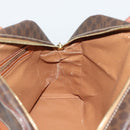 CELINE Macadam Canvas Hand Bag PVC Leather Brown Gold Auth mr2662-19