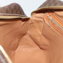 CELINE Macadam Canvas Hand Bag PVC Leather Brown Gold Auth mr2662-20