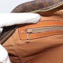 CELINE Macadam Canvas Hand Bag PVC Leather Brown Gold Auth mr2662-21