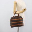 CELINE Macadam Canvas Hand Bag PVC Leather Brown Gold Auth mr2662-23