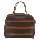 CELINE Macadam Canvas Hand Bag PVC Leather Brown Gold Auth mr2662-2