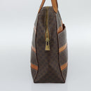 CELINE Macadam Canvas Hand Bag PVC Leather Brown Gold Auth mr2662-3