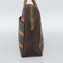 CELINE Macadam Canvas Hand Bag PVC Leather Brown Gold Auth mr2662-4