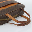 CELINE Macadam Canvas Hand Bag PVC Leather Brown Gold Auth mr2662-7