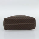 CELINE Macadam Canvas Hand Bag PVC Leather Brown Gold Auth mr2662-5