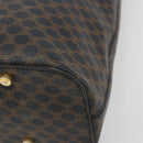 CELINE Macadam Canvas Shoulder Bag PVC Leather Black Gold Auth mr2663-9