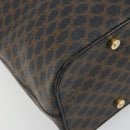 CELINE Macadam Canvas Shoulder Bag PVC Leather Black Gold Auth mr2663-15