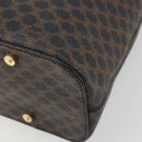 CELINE Macadam Canvas Shoulder Bag PVC Leather Black Gold Auth mr2663-16