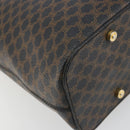CELINE Macadam Canvas Shoulder Bag PVC Leather Black Gold Auth mr2663-17
