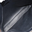 CELINE Macadam Canvas Shoulder Bag PVC Leather Black Gold Auth mr2663-10