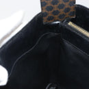 CELINE Macadam Canvas Shoulder Bag PVC Leather Black Gold Auth mr2663-19