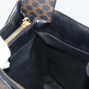 CELINE Macadam Canvas Shoulder Bag PVC Leather Black Gold Auth mr2663-20