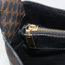 CELINE Macadam Canvas Shoulder Bag PVC Leather Black Gold Auth mr2663-21