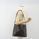 CELINE Macadam Canvas Shoulder Bag PVC Leather Black Gold Auth mr2663-23