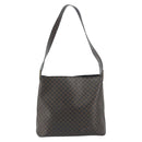 CELINE Macadam Canvas Shoulder Bag PVC Leather Black Gold Auth mr2663-13
