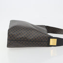 CELINE Macadam Canvas Shoulder Bag PVC Leather Black Gold Auth mr2663-3