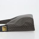 CELINE Macadam Canvas Shoulder Bag PVC Leather Black Gold Auth mr2663-4