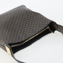 CELINE Macadam Canvas Shoulder Bag PVC Leather Black Gold Auth mr2663-7