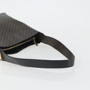 CELINE Macadam Canvas Shoulder Bag PVC Leather Black Gold Auth mr2663-8