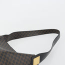CELINE Macadam Canvas Shoulder Bag PVC Leather Black Gold Auth mr2663-14