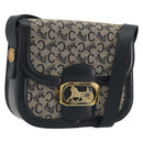 CELINE C Sulky Shoulder Bag Canvas Black Gold Auth mr2664-1