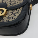 CELINE C Sulky Shoulder Bag Canvas Black Gold Auth mr2664-14