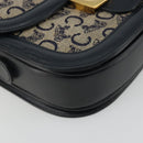 CELINE C Sulky Shoulder Bag Canvas Black Gold Auth mr2664-15