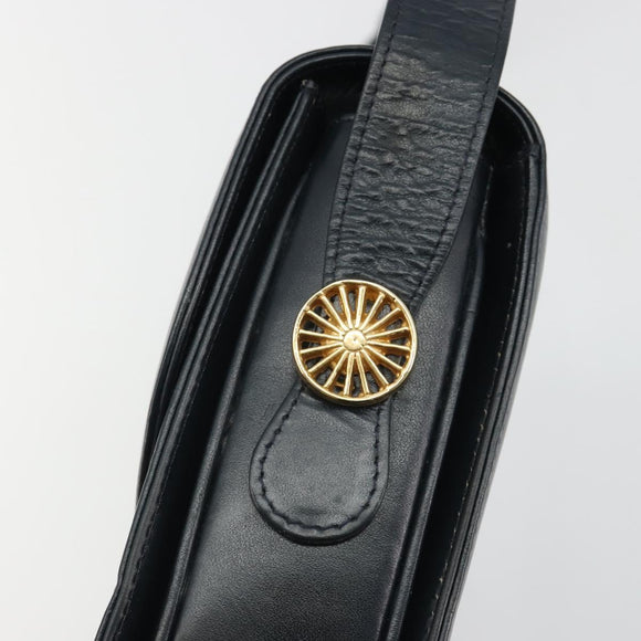 CELINE C Sulky Shoulder Bag Canvas Black Gold Auth mr2664