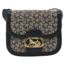CELINE C Sulky Shoulder Bag Canvas Black Gold Auth mr2664-13