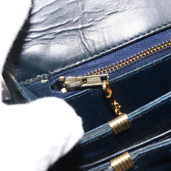 CELINE C Sulky Shoulder Bag Canvas Black Gold Auth mr2664