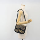 CELINE C Sulky Shoulder Bag Canvas Black Gold Auth mr2664-24