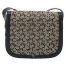CELINE C Sulky Shoulder Bag Canvas Black Gold Auth mr2664-2