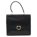 CELINE Hand Bag Leather Black Gold Auth mr2665V-2