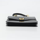 CELINE Hand Bag Leather Black Gold Auth mr2665V-9