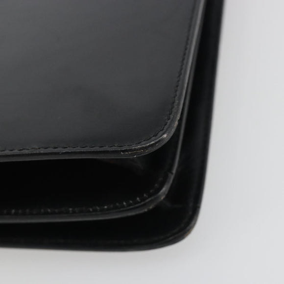CELINE Hand Bag Leather Black Gold Auth mr2665V