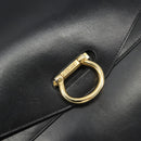 CELINE Hand Bag Leather Black Gold Auth mr2665V-14