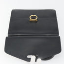 CELINE Hand Bag Leather Black Gold Auth mr2665V-15