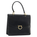 CELINE Hand Bag Leather Black Gold Auth mr2665V-1
