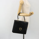 CELINE Hand Bag Leather Black Gold Auth mr2665V-24