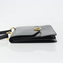 CELINE Hand Bag Leather Black Gold Auth mr2665V-5